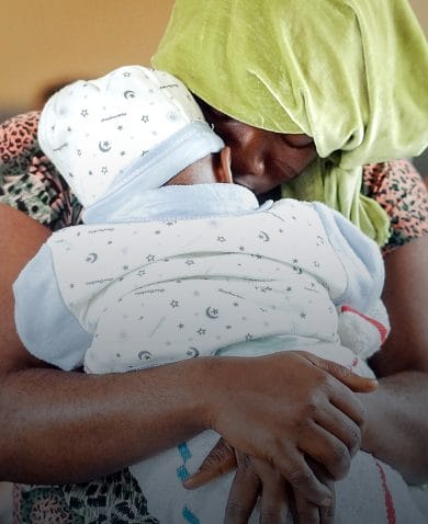 Cameroonian woman with her infant